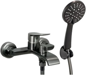 ВАННА  Diadonna  D168-30QH  ø35, див. пов. в корпусе, короткий излив, шланг 1,5 м, серый графит, латунный