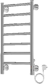 Полотенцесушитель ТЕРМИНУС  НЕРЖ.  Аврора П7 400х750 электро (new встроен диммер) (432x750x400)